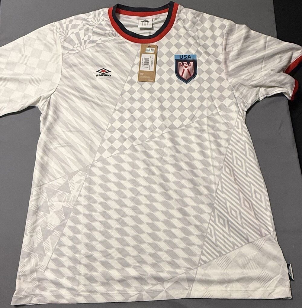 Umbro USA Soccer Jersey Shirt XL White/Gray/Red/Blue Style.